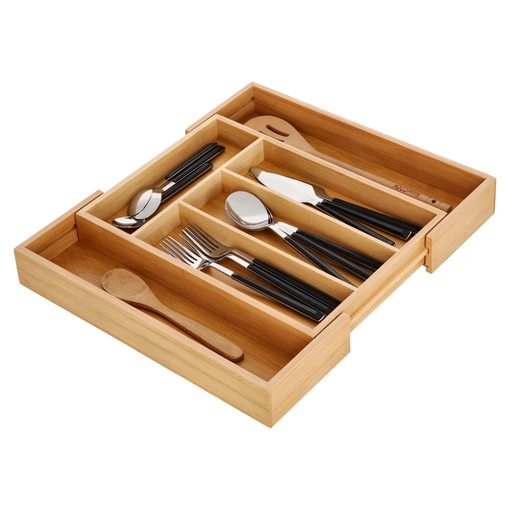 Organizador De Cajones De Cocina Bambu